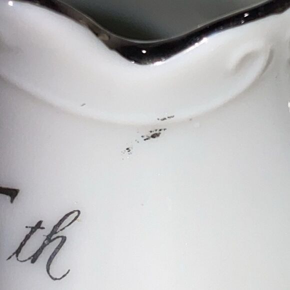 Georgian Fine China 25th Anniversary Miniature Pitcher & Bowl Silver Trim - Picture 8 of 12